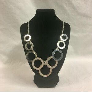 Silver Statement Circle Link Necklace - Unbranded
